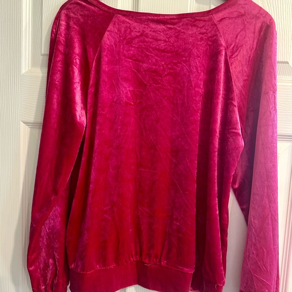 Anthropologie Maeve hot pink fuchsia velour velvet top Medium - Picture 9 of 10